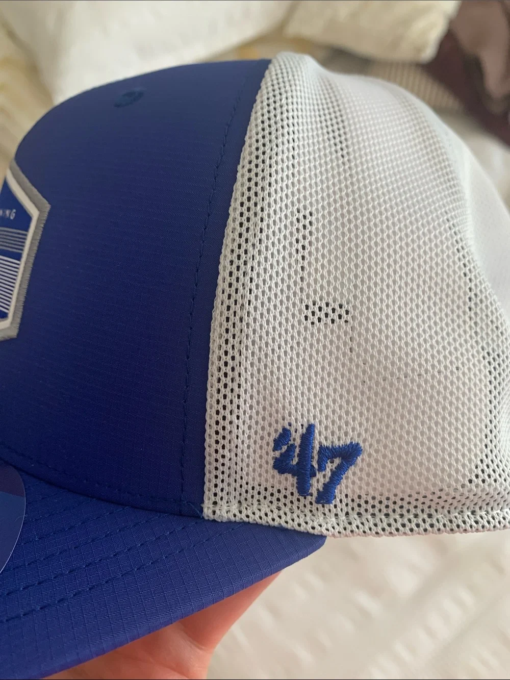47 LA Dodgers Adjustable Blue & White Trucker Hat with Spring Training Patch